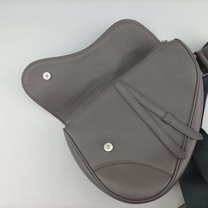 Pre-owned Christian Dior saddle Grey leather  bum bag/waist bag | stylenewstar