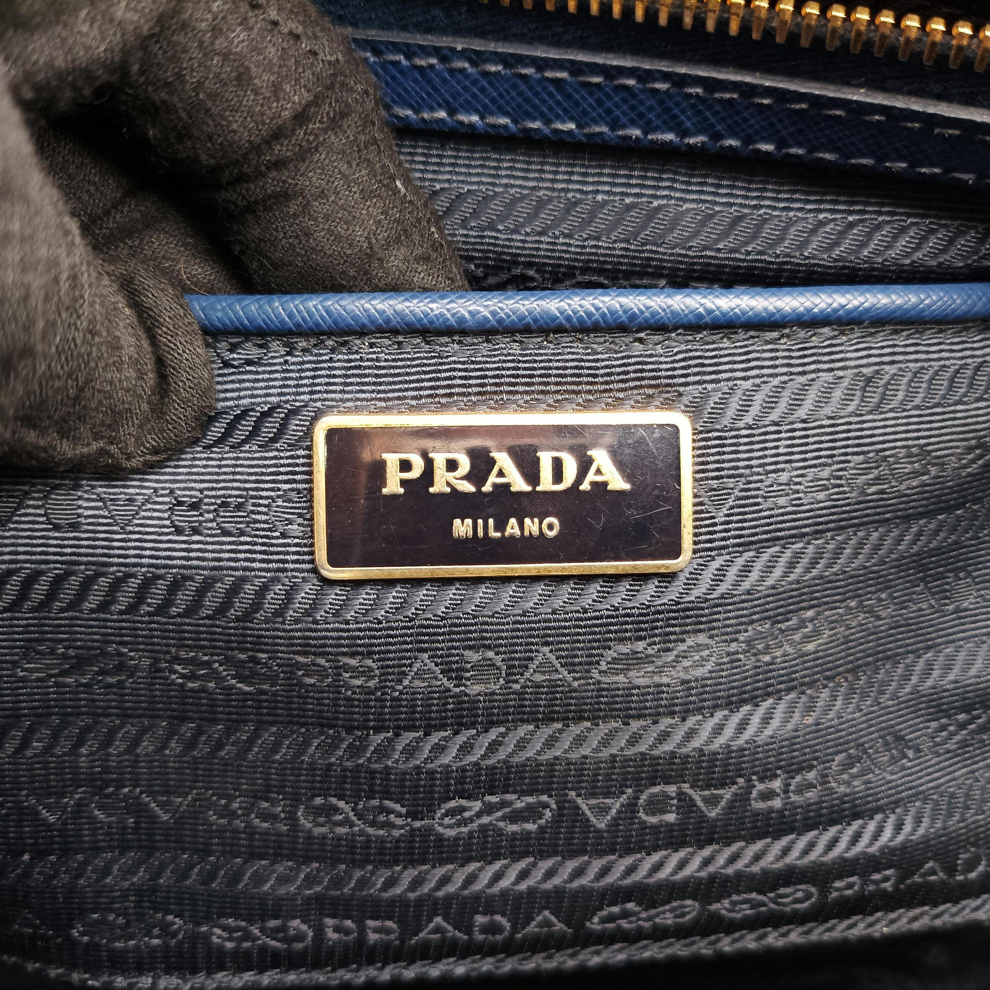 Secondhand Prada Galleria Blue SAFFIANO Leather BN2274 shoulderbag | stylenewstar