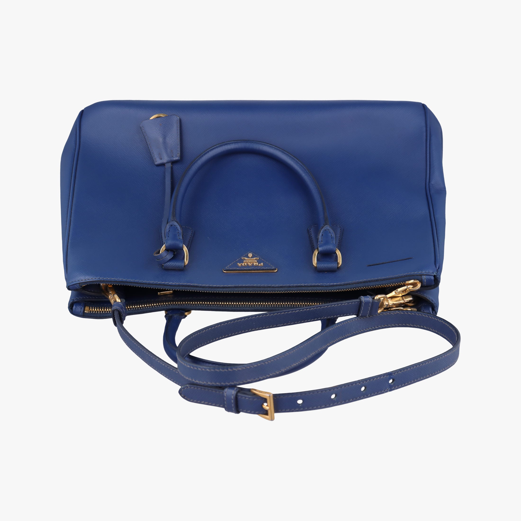 Secondhand Prada Galleria Blue SAFFIANO Leather BN2274 shoulderbag | stylenewstar