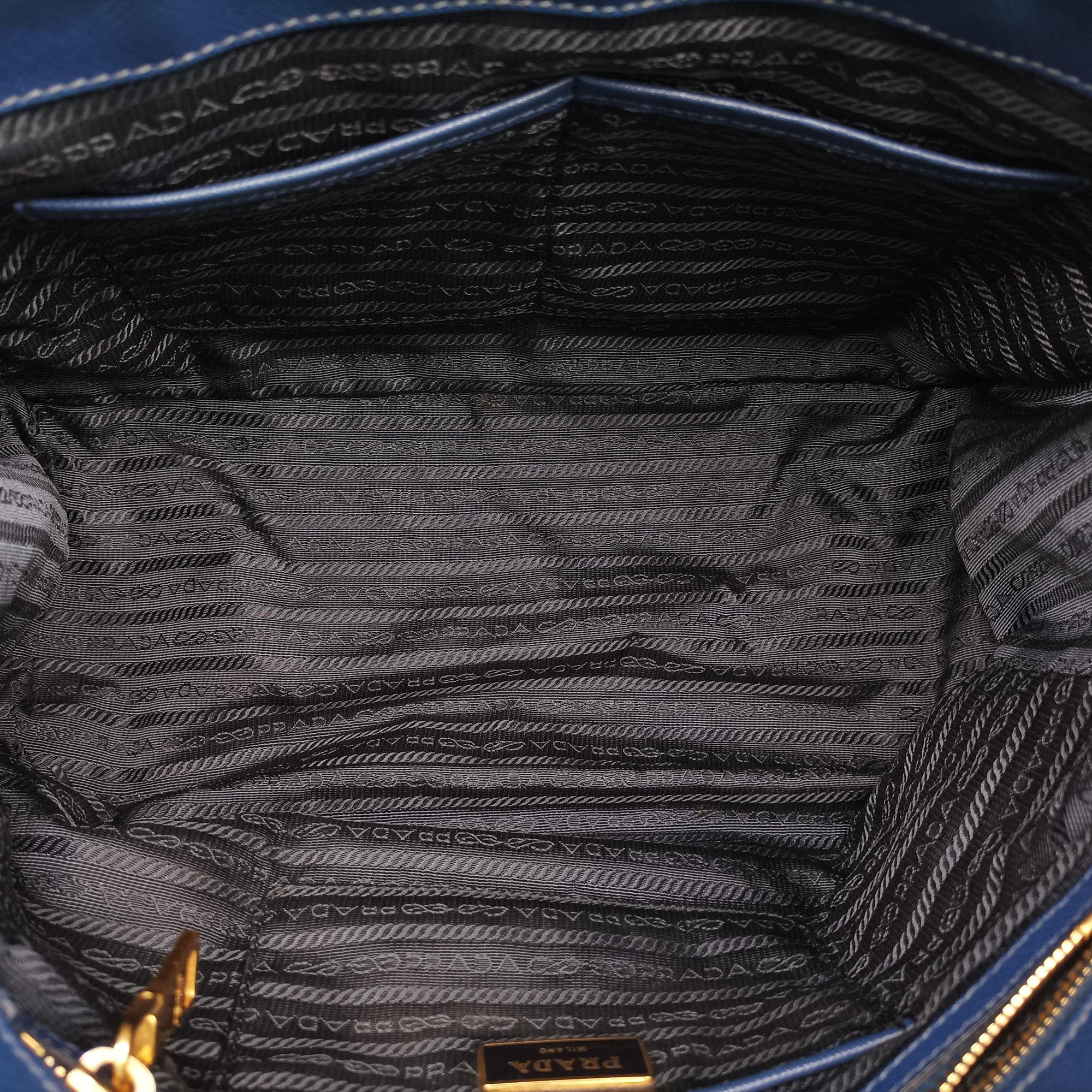 Secondhand Prada Galleria Blue SAFFIANO Leather BN2274 shoulderbag | stylenewstar
