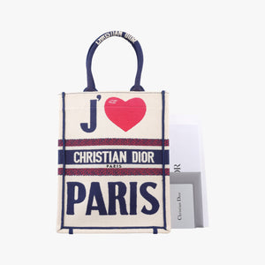 Pre-owned Christian Dior BOOK TOTE White Canvas  handbag | stylenewstar