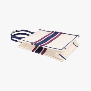 Pre-owned Christian Dior BOOK TOTE White Canvas  handbag | stylenewstar