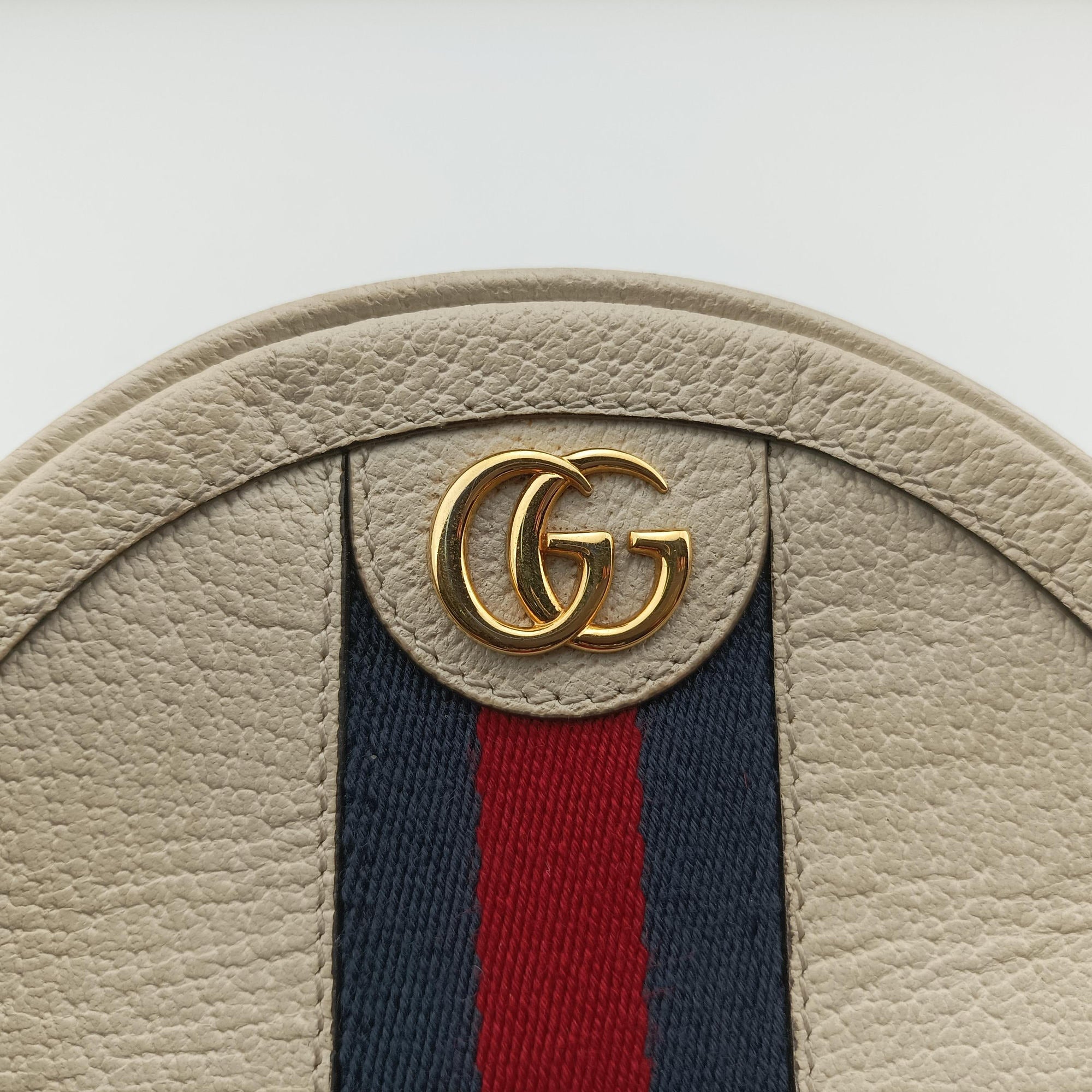 Pre-owned Gucci Ophidia White×red×navy Leather 598661 backpack/rucksack | stylenewstar