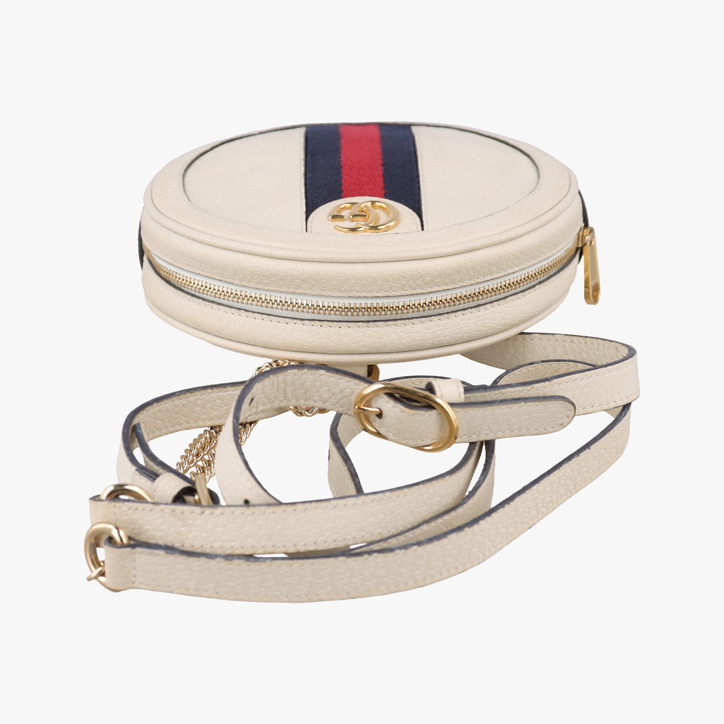 Pre-owned Gucci Ophidia White×red×navy Leather 598661 backpack/rucksack | stylenewstar