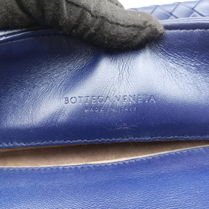 Pre-owned Bottega Veneta Intrecciato Olimpia Navy lambskin  shoulderbag | stylenewstar