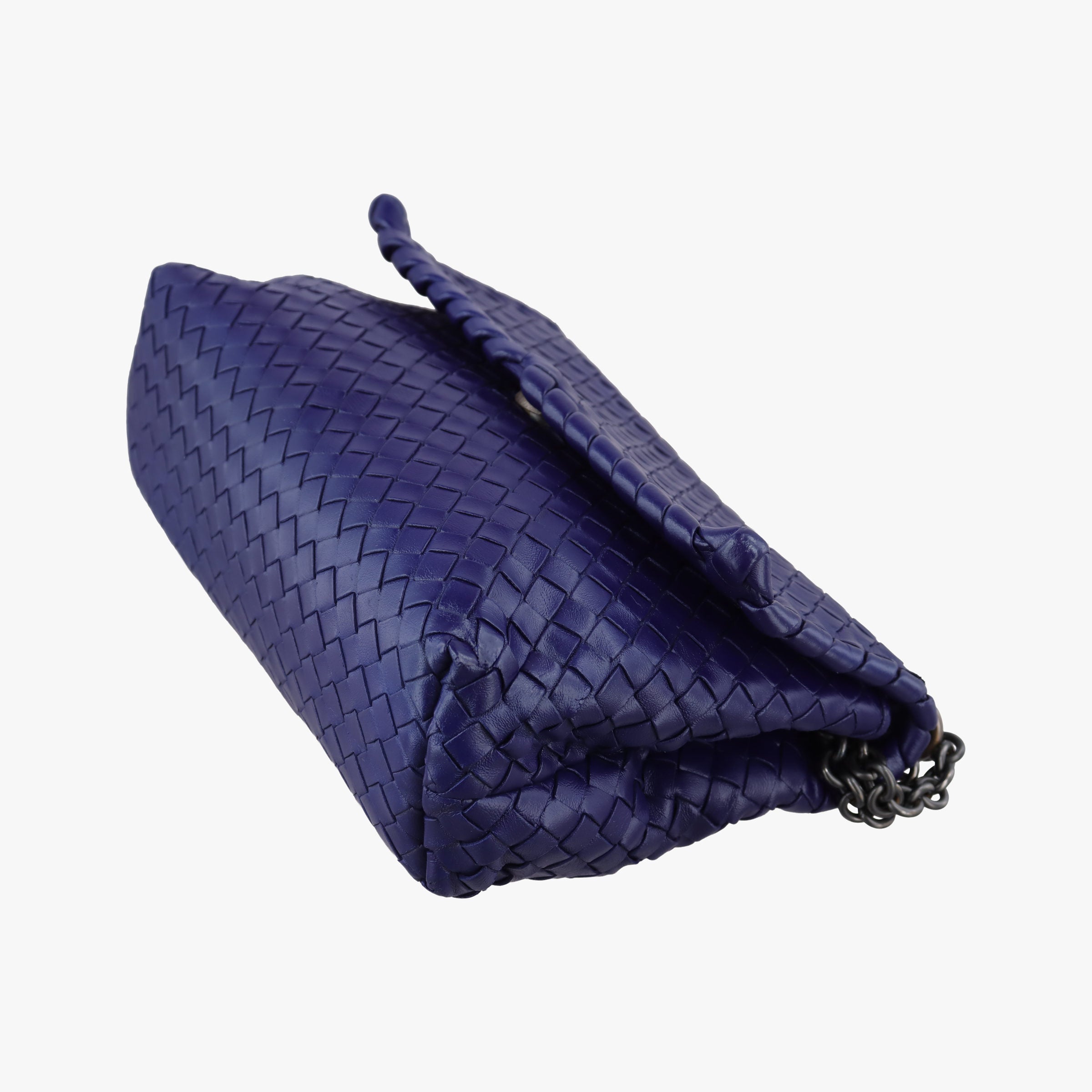 Pre-owned Bottega Veneta Intrecciato Olimpia Navy lambskin  shoulderbag | stylenewstar