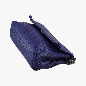 Pre-owned Bottega Veneta Intrecciato Olimpia Navy lambskin  shoulderbag | stylenewstar