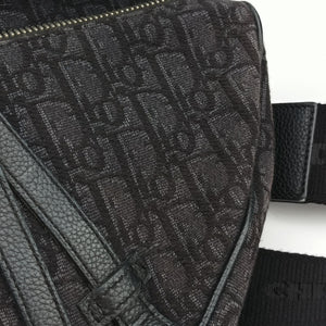 Pre-owned Christian Dior Saddle Black Jacquard  bum bag/waist bag | stylenewstar