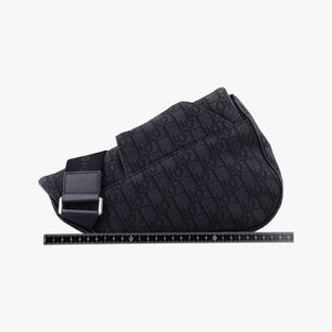 Pre-owned Christian Dior Saddle Black Jacquard  bum bag/waist bag | stylenewstar