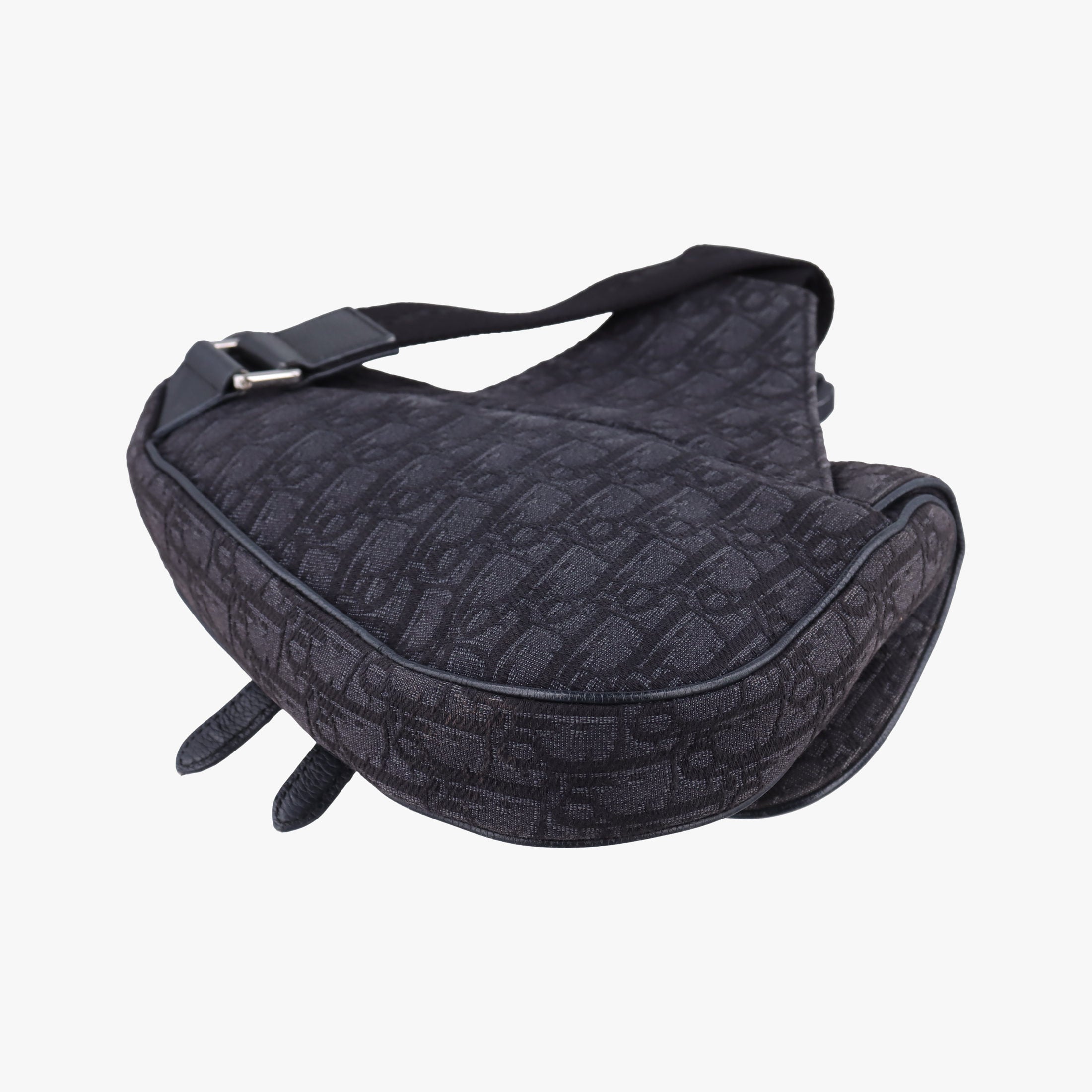 Pre-owned Christian Dior Saddle Black Jacquard  bum bag/waist bag | stylenewstar