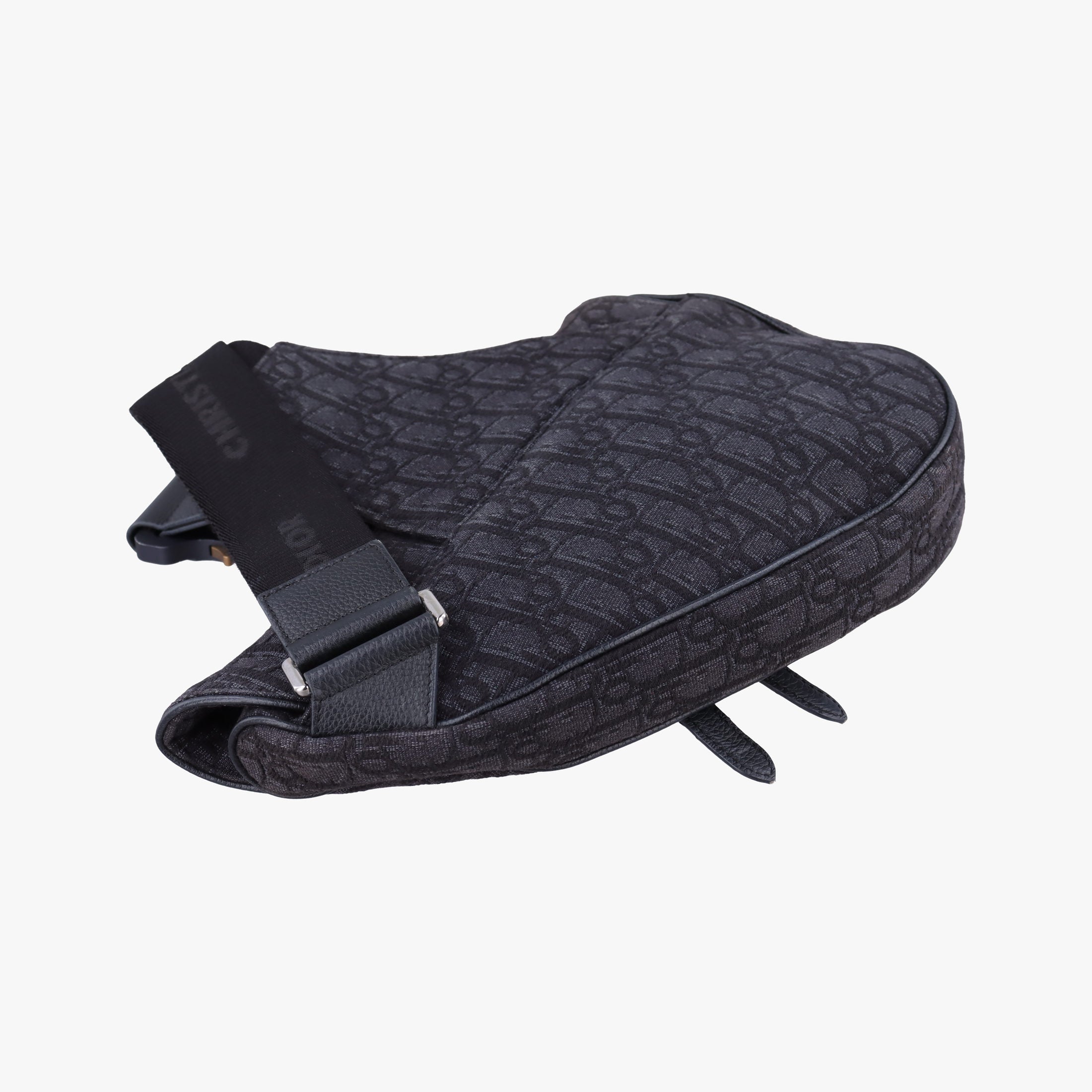 Pre-owned Christian Dior Saddle Black Jacquard  bum bag/waist bag | stylenewstar