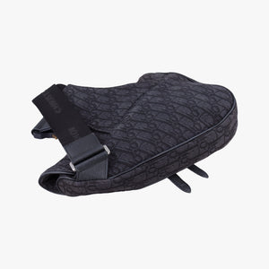 Pre-owned Christian Dior Saddle Black Jacquard  bum bag/waist bag | stylenewstar