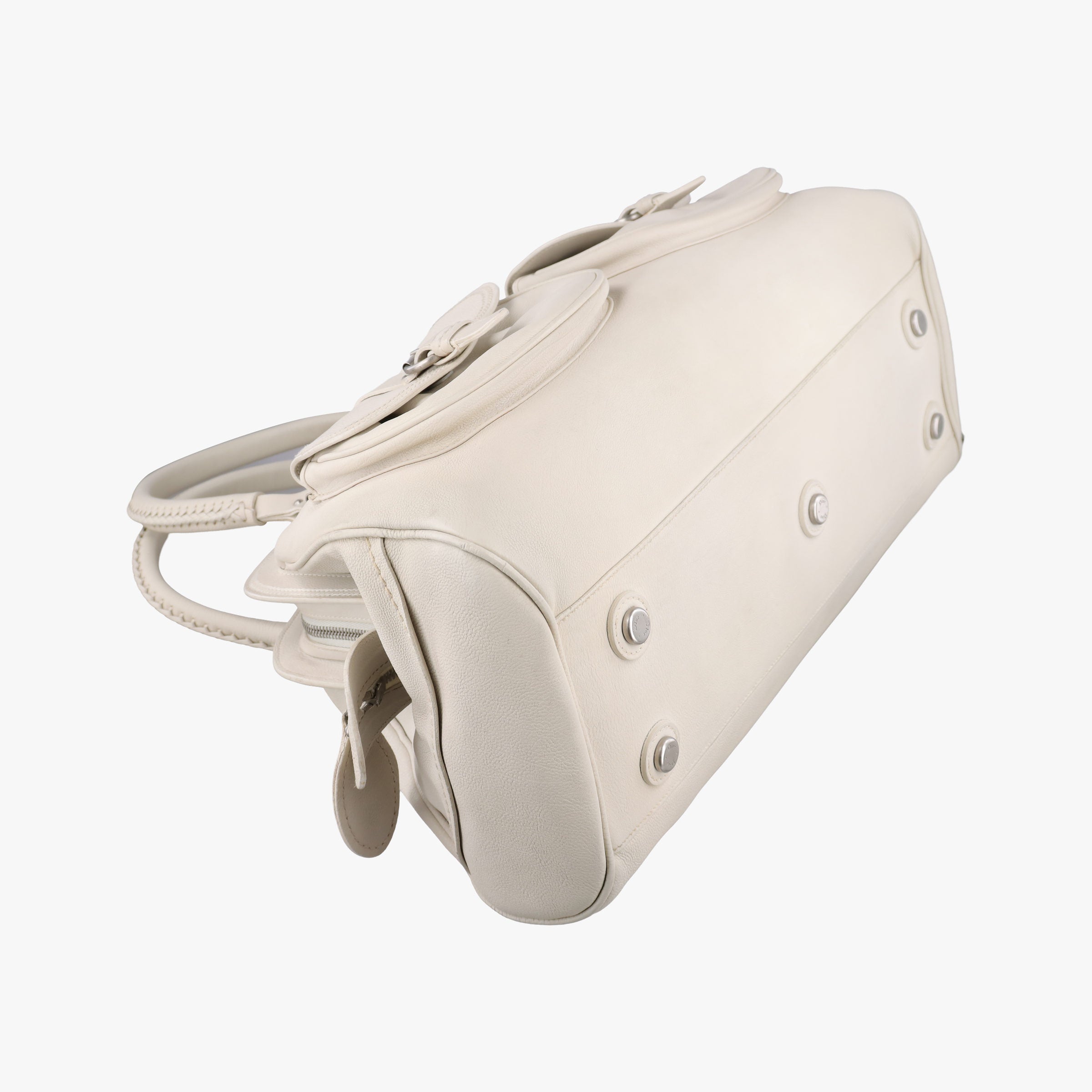 Pre-owned Christian Dior Detective White leather  handbag | stylenewstar