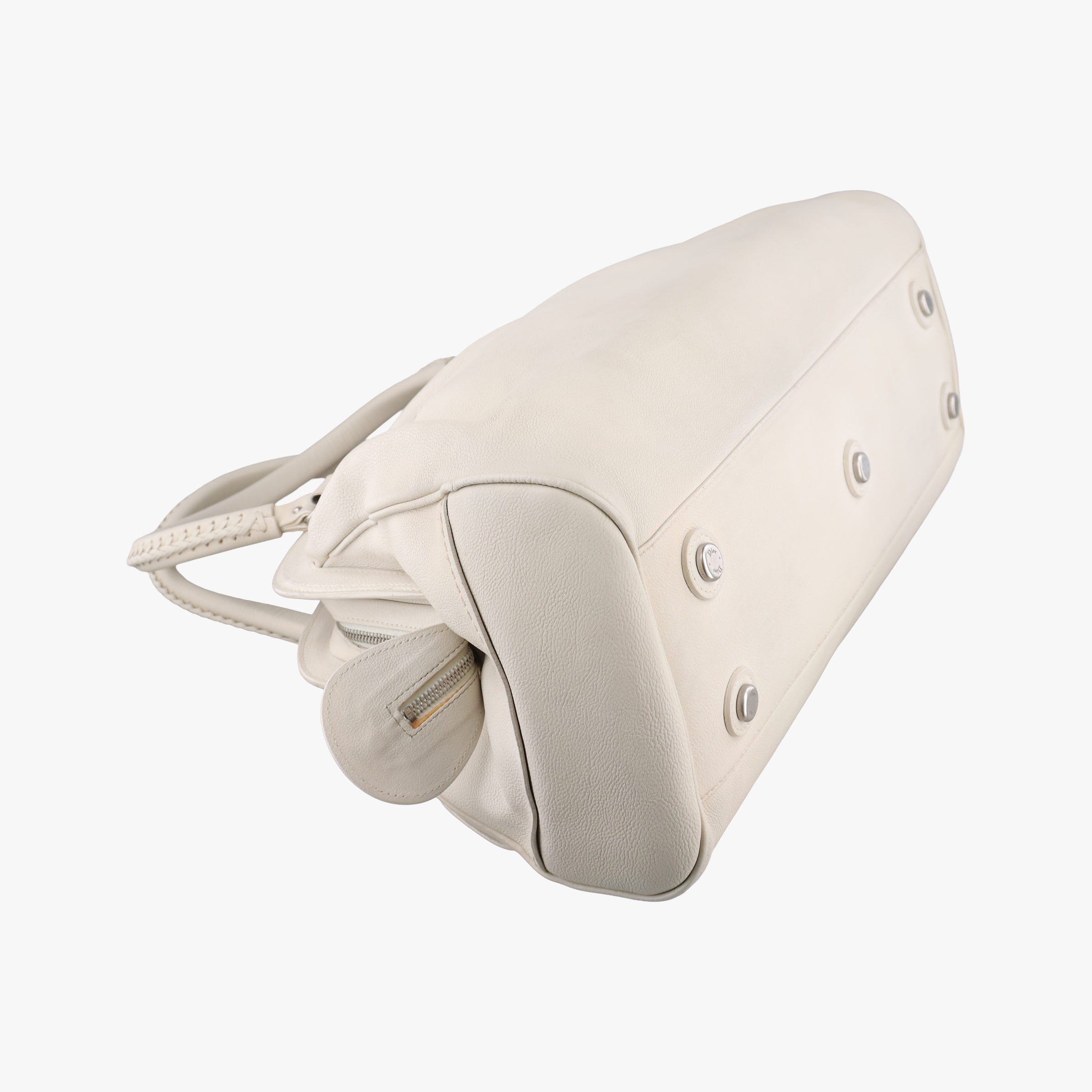 Pre-owned Christian Dior Detective White leather  handbag | stylenewstar