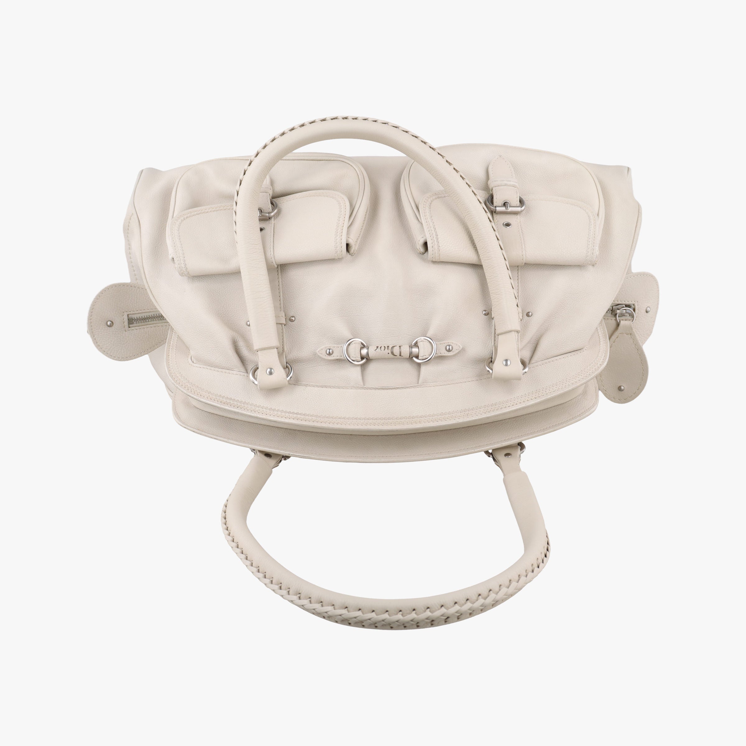 Pre-owned Christian Dior Detective White leather  handbag | stylenewstar