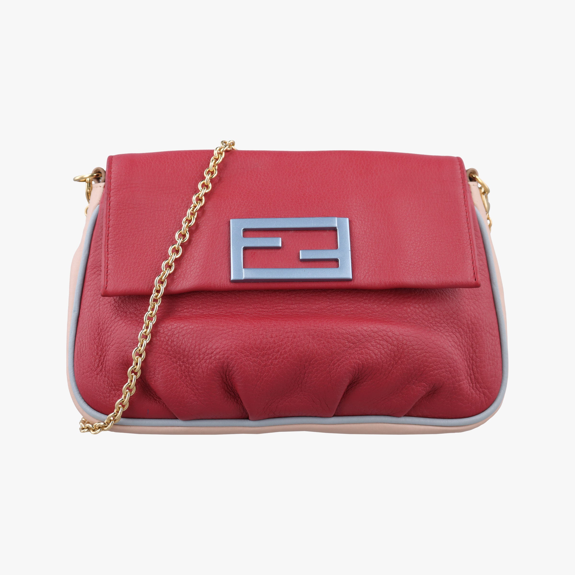 Pre-owned Fendi Fendista Pochette Red Leather 8M0276 shoulderbag | stylenewstar