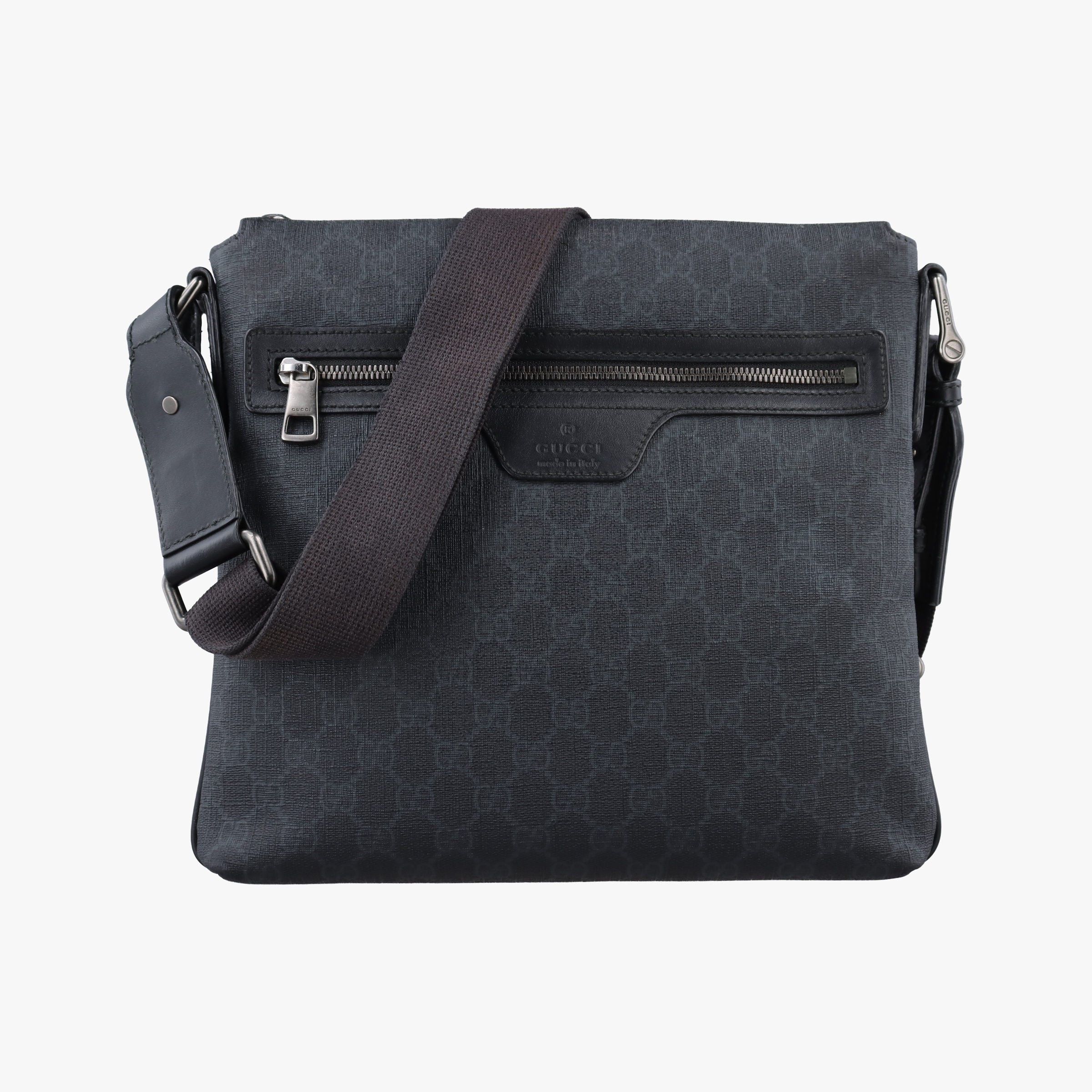 Pre-owned Gucci GG Supreme Black PVC coated canvas 322279 shoulderbag | stylenewstar