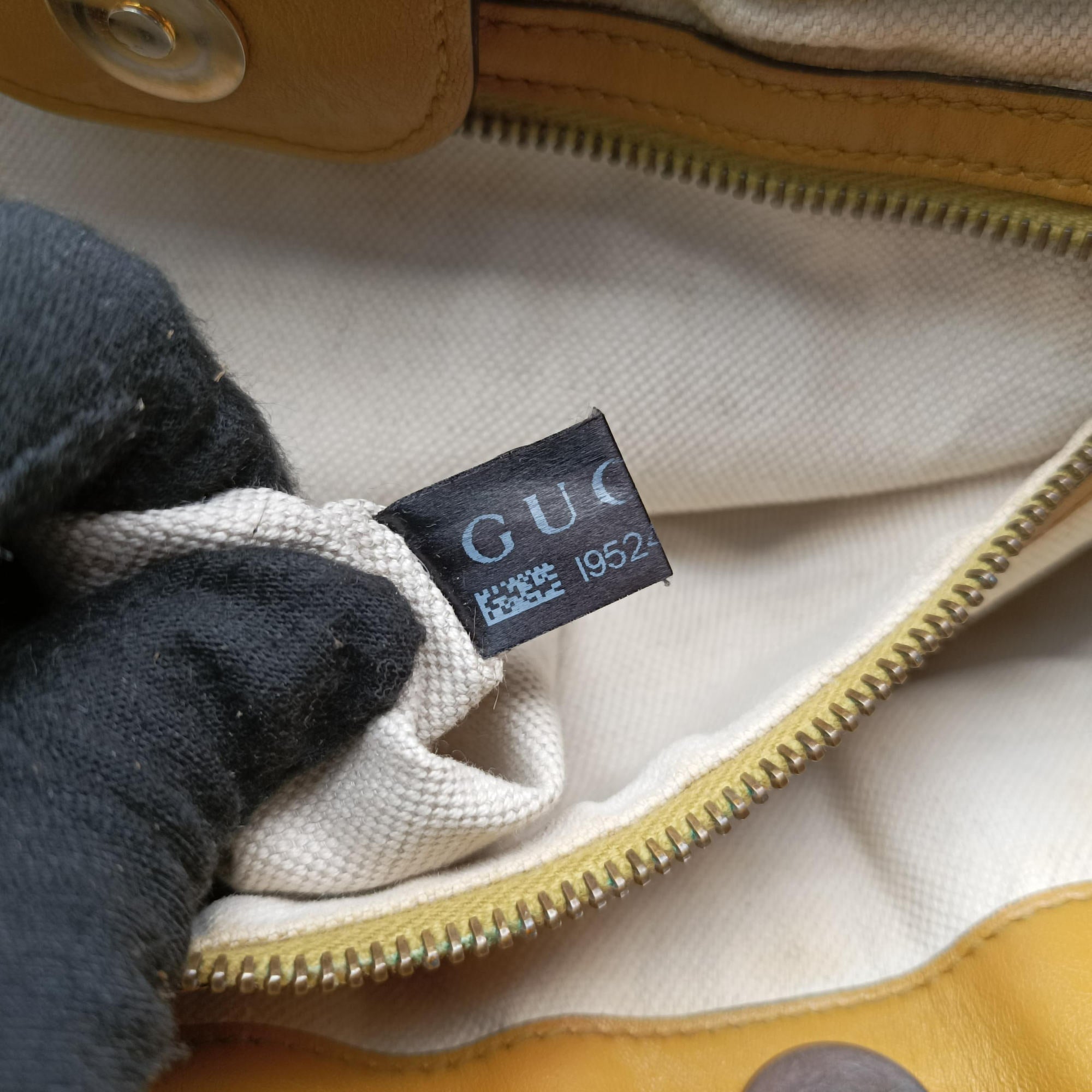 Secondhand Gucci GG Running Beige×Yellow canvas×leather 247183 handbag | stylenewstar