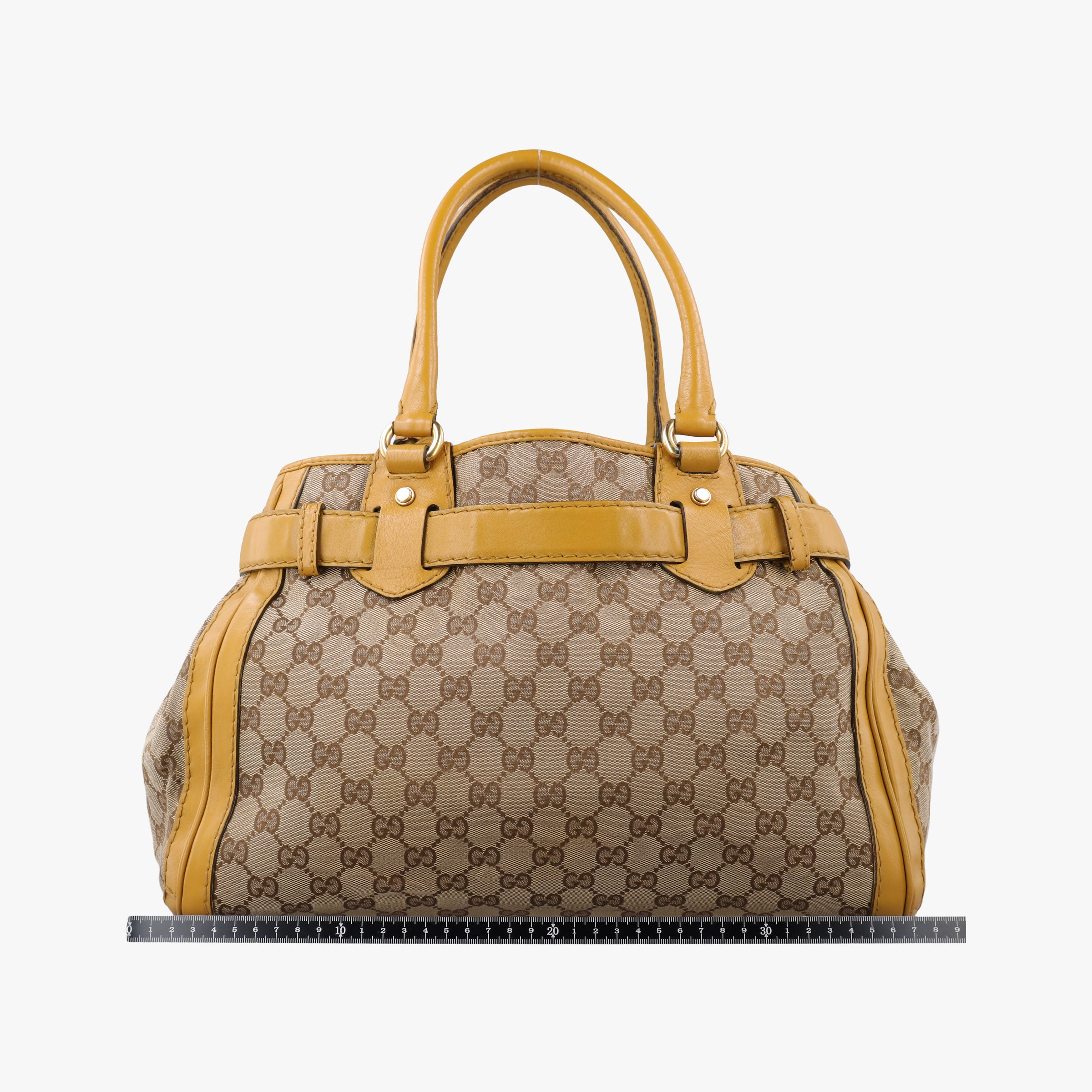 Secondhand Gucci GG Running Beige×Yellow canvas×leather 247183 handbag | stylenewstar