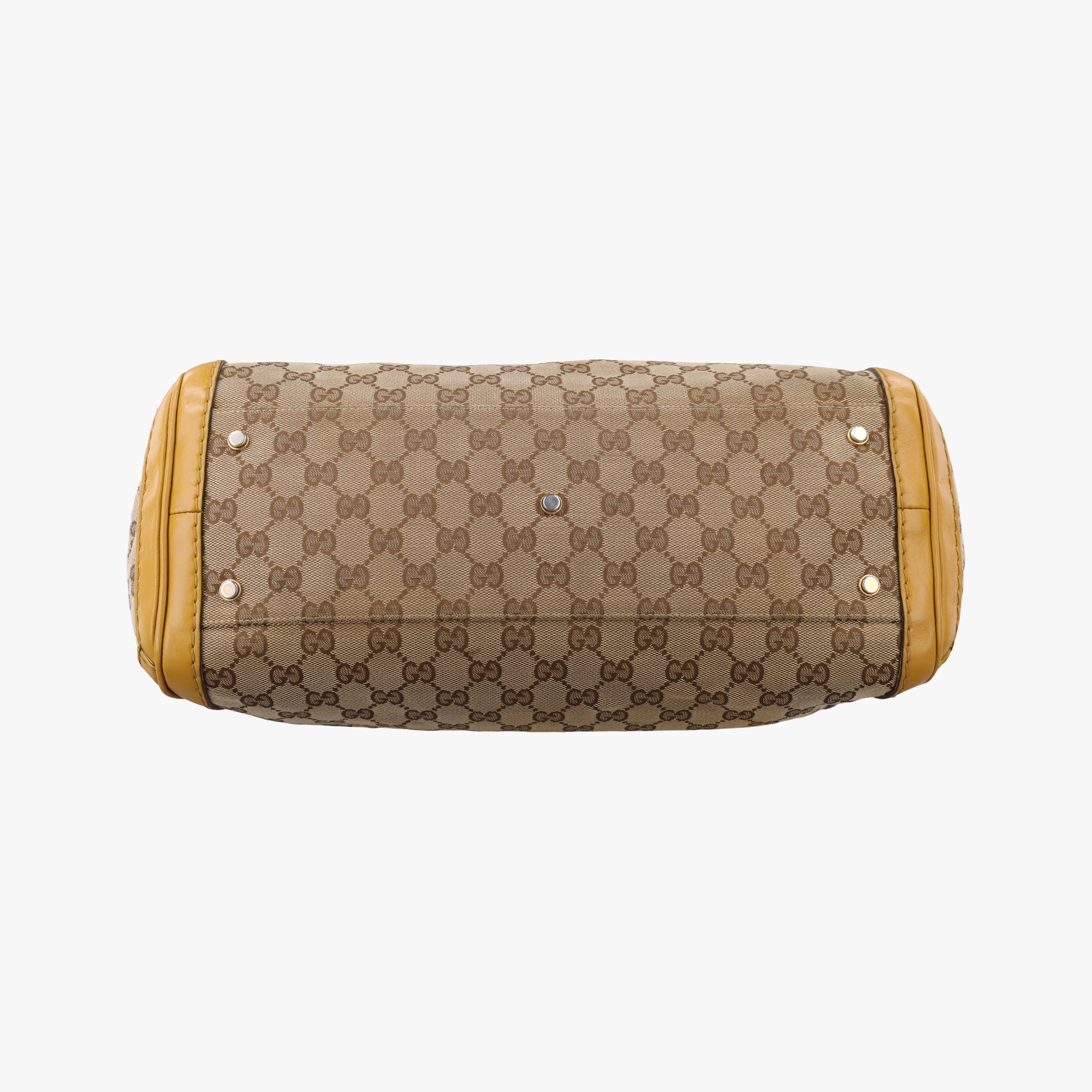 Secondhand Gucci GG Running Beige×Yellow canvas×leather 247183 handbag | stylenewstar