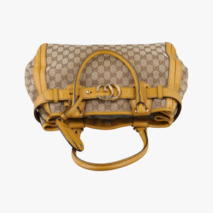 Secondhand Gucci GG Running Beige×Yellow canvas×leather 247183 handbag | stylenewstar