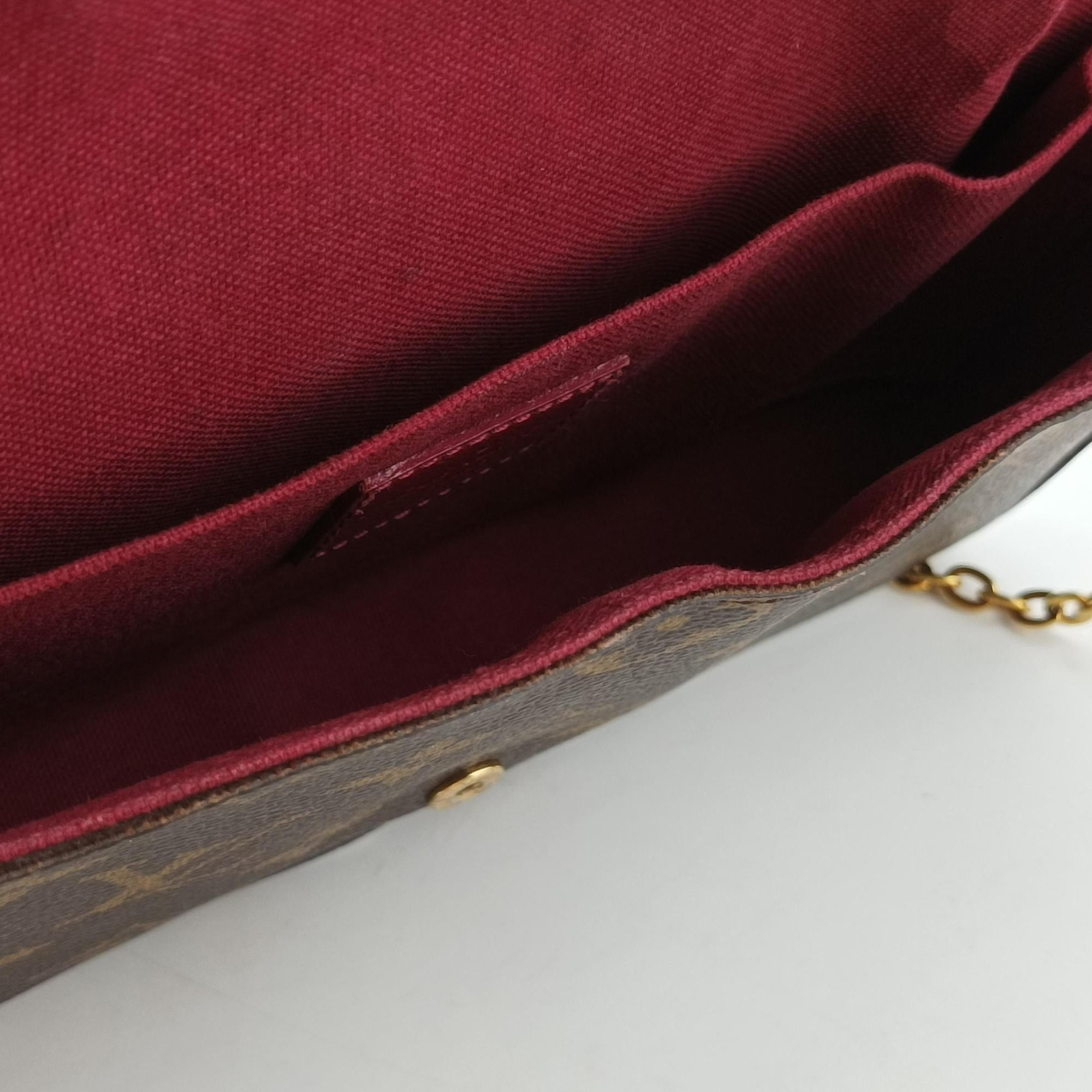 Pre-owned Louis Vuitton Pochette Felicie Brown Monogram Canvas M61276 shoulderbag | stylenewstar
