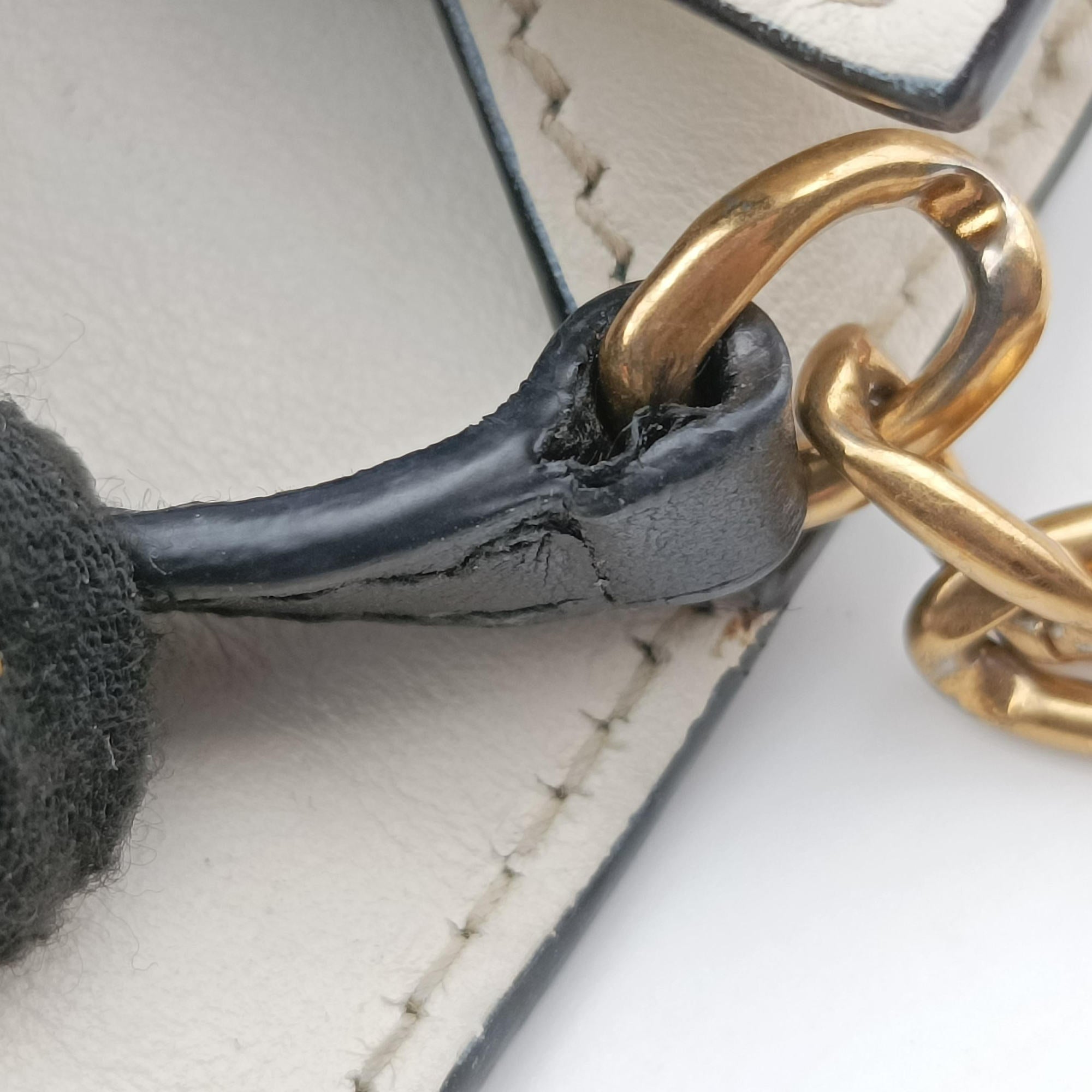 Pre-owned Prada Astrology Cahier White×Black Saffiano leather×Leather  shoulderbag | stylenewstar
