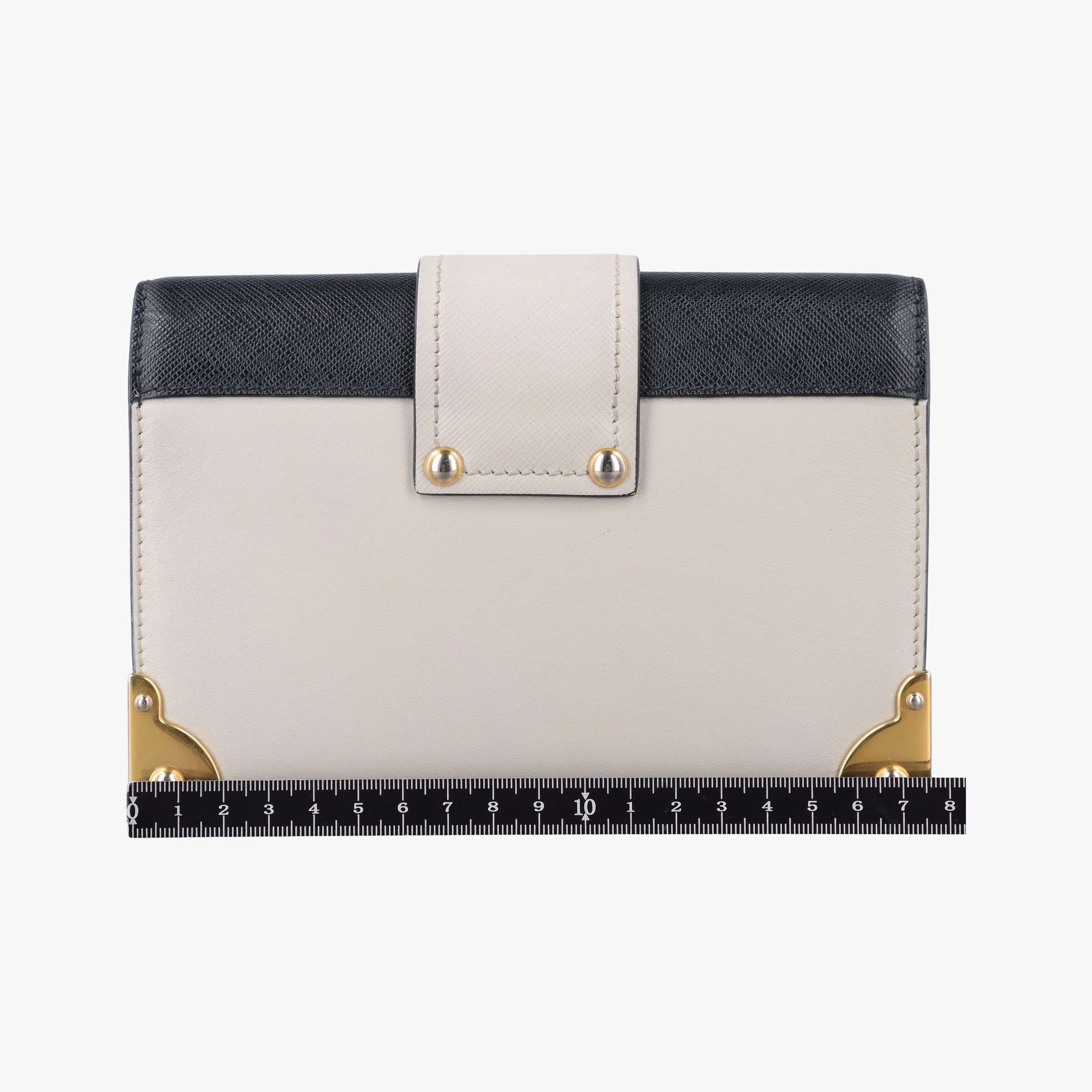 Pre-owned Prada Astrology Cahier White×Black Saffiano leather×Leather  shoulderbag | stylenewstar