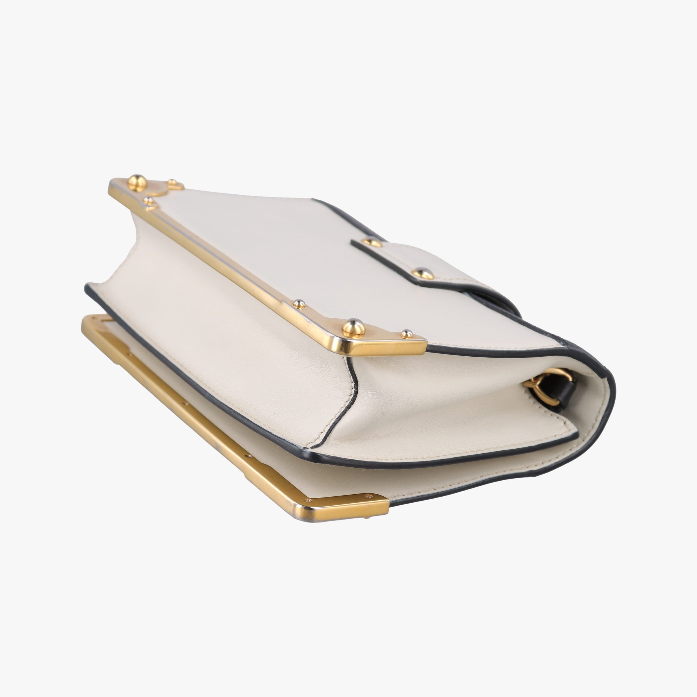 Pre-owned Prada Astrology Cahier White×Black Saffiano leather×Leather  shoulderbag | stylenewstar