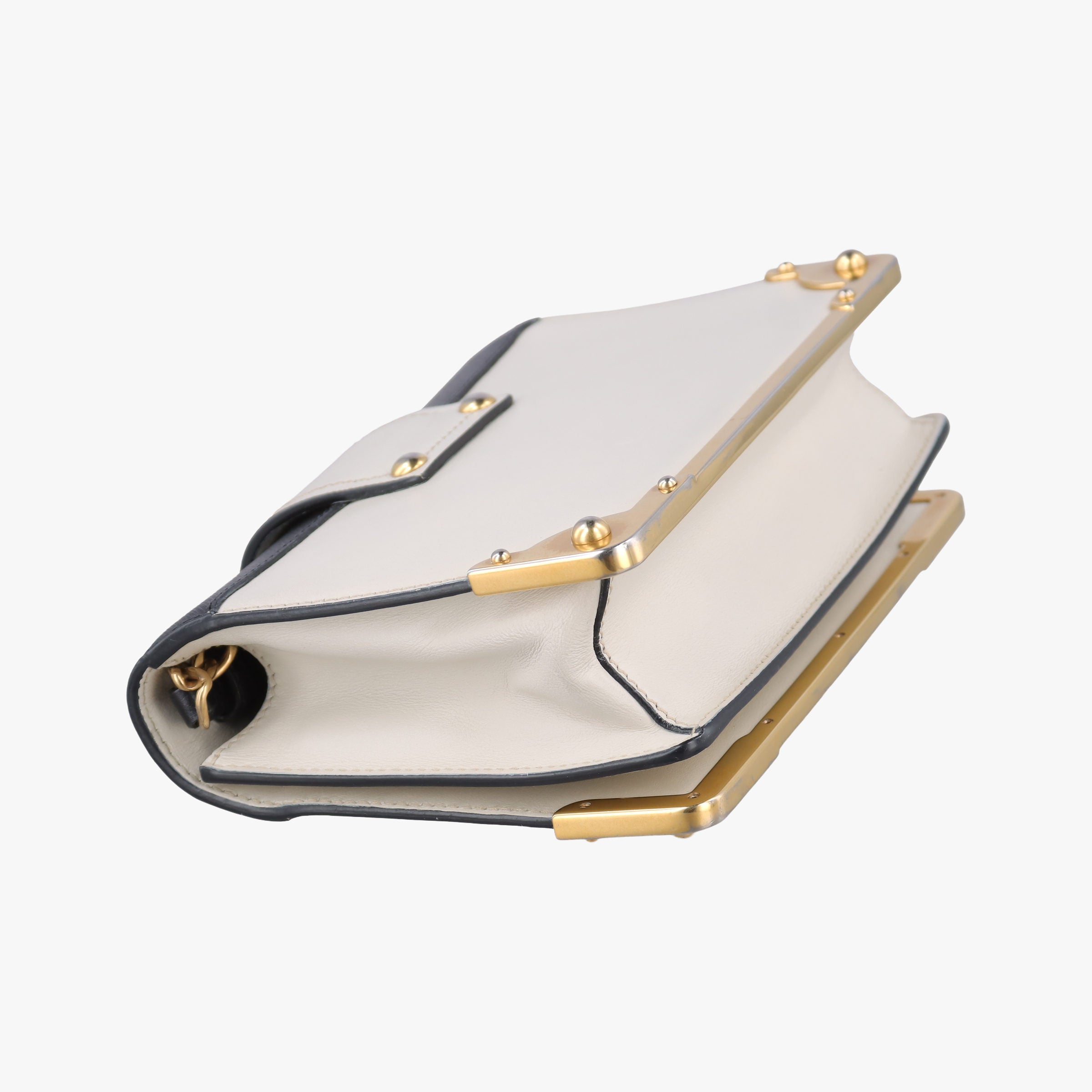 Pre-owned Prada Astrology Cahier White×Black Saffiano leather×Leather  shoulderbag | stylenewstar