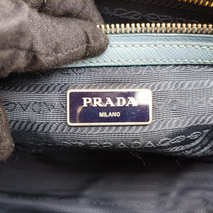 Pre-owned Prada Galleria Blue SAFFIANO Leather BN1786 handbag | stylenewstar
