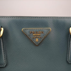 Pre-owned Prada Galleria Blue SAFFIANO Leather BN1786 handbag | stylenewstar