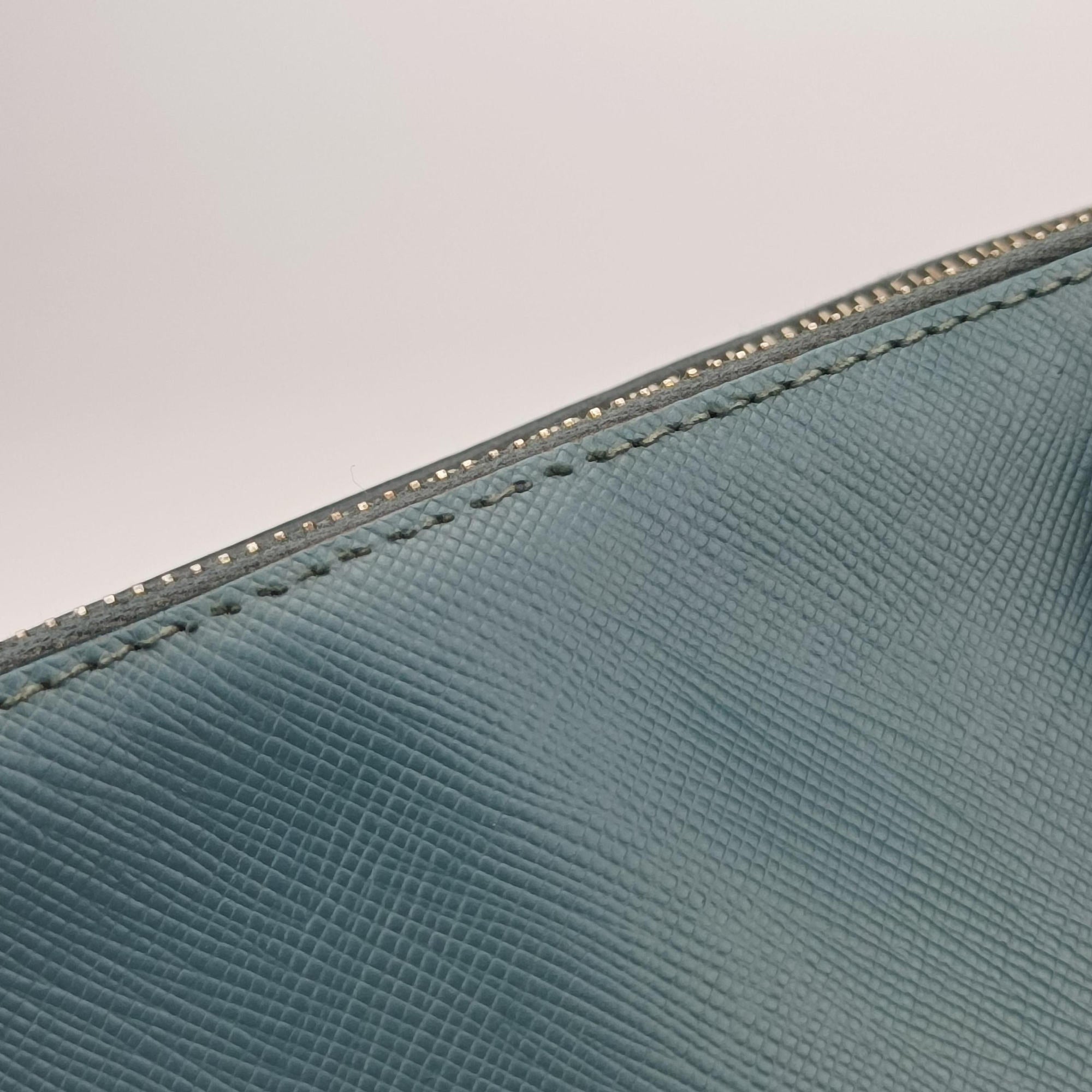 Pre-owned Prada Galleria Blue SAFFIANO Leather BN1786 handbag | stylenewstar