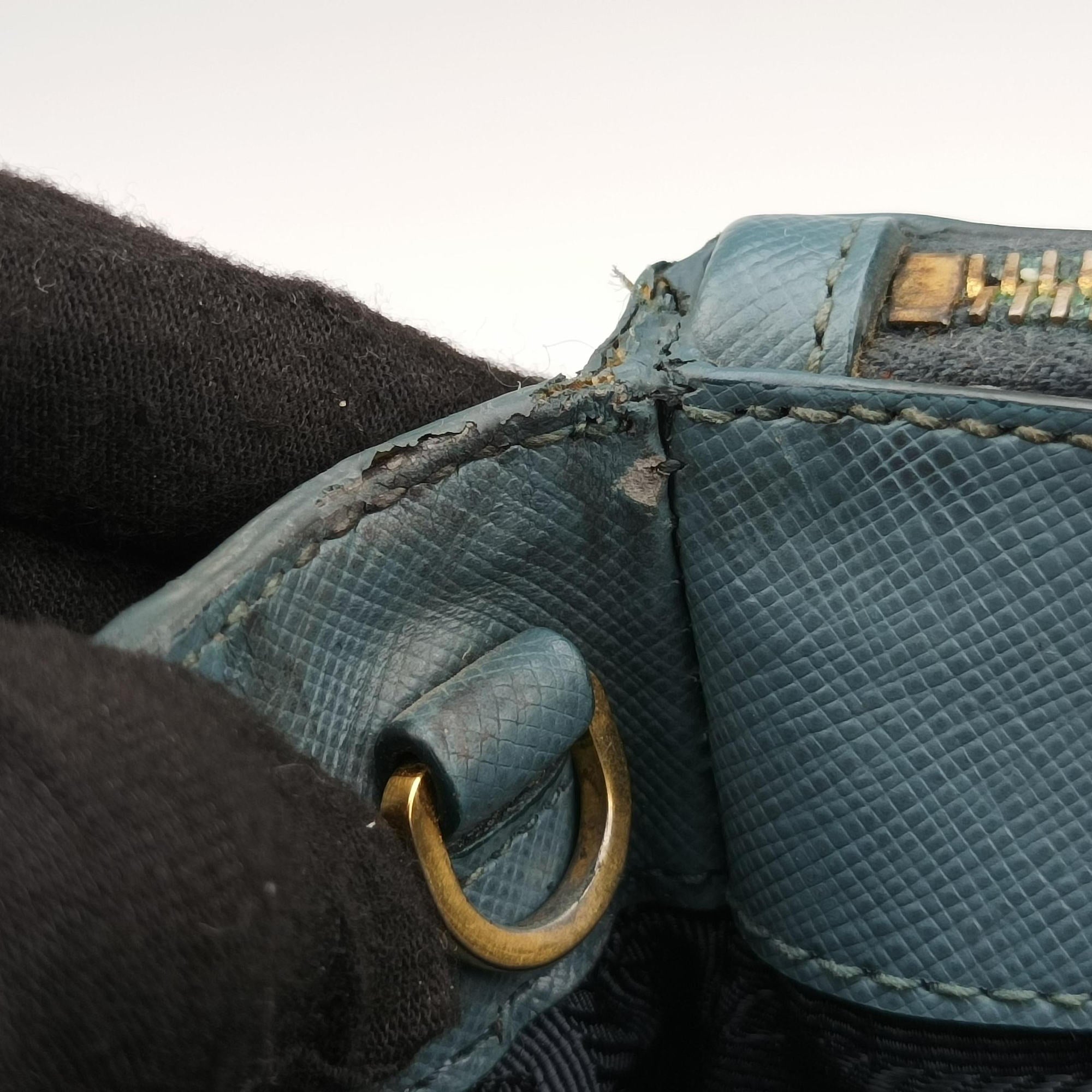 Pre-owned Prada Galleria Blue SAFFIANO Leather BN1786 handbag | stylenewstar