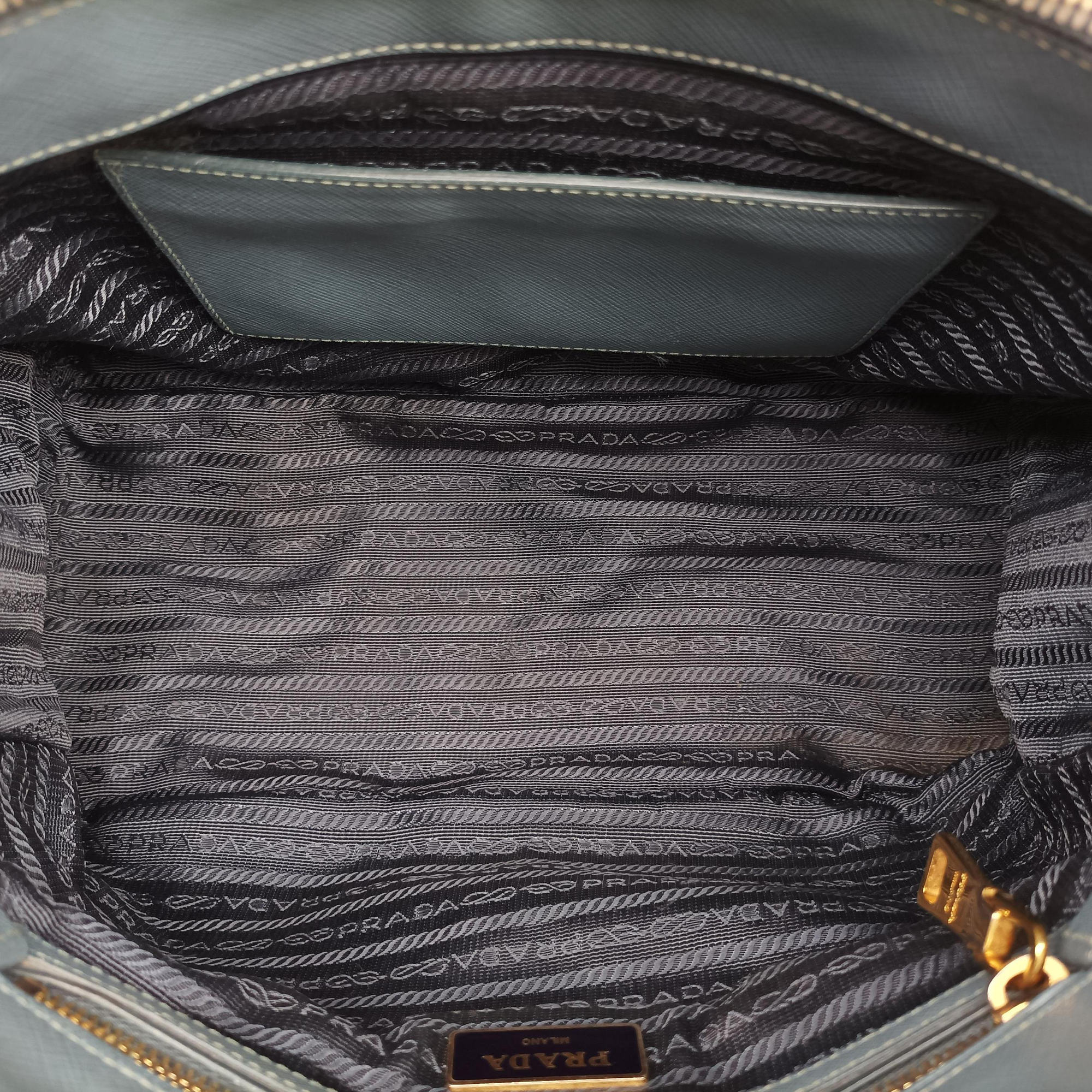 Pre-owned Prada Galleria Blue SAFFIANO Leather BN1786 handbag | stylenewstar