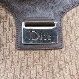 Pre-owned Christian Dior Street Chic Messenger Brown ×Beige Jacquard Canvas×Leather  shoulderbag | stylenewstar