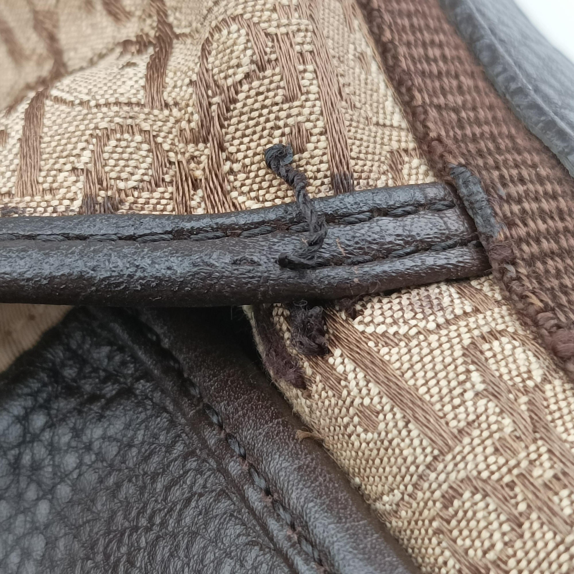 Pre-owned Christian Dior Street Chic Messenger Brown ×Beige Jacquard Canvas×Leather  shoulderbag | stylenewstar
