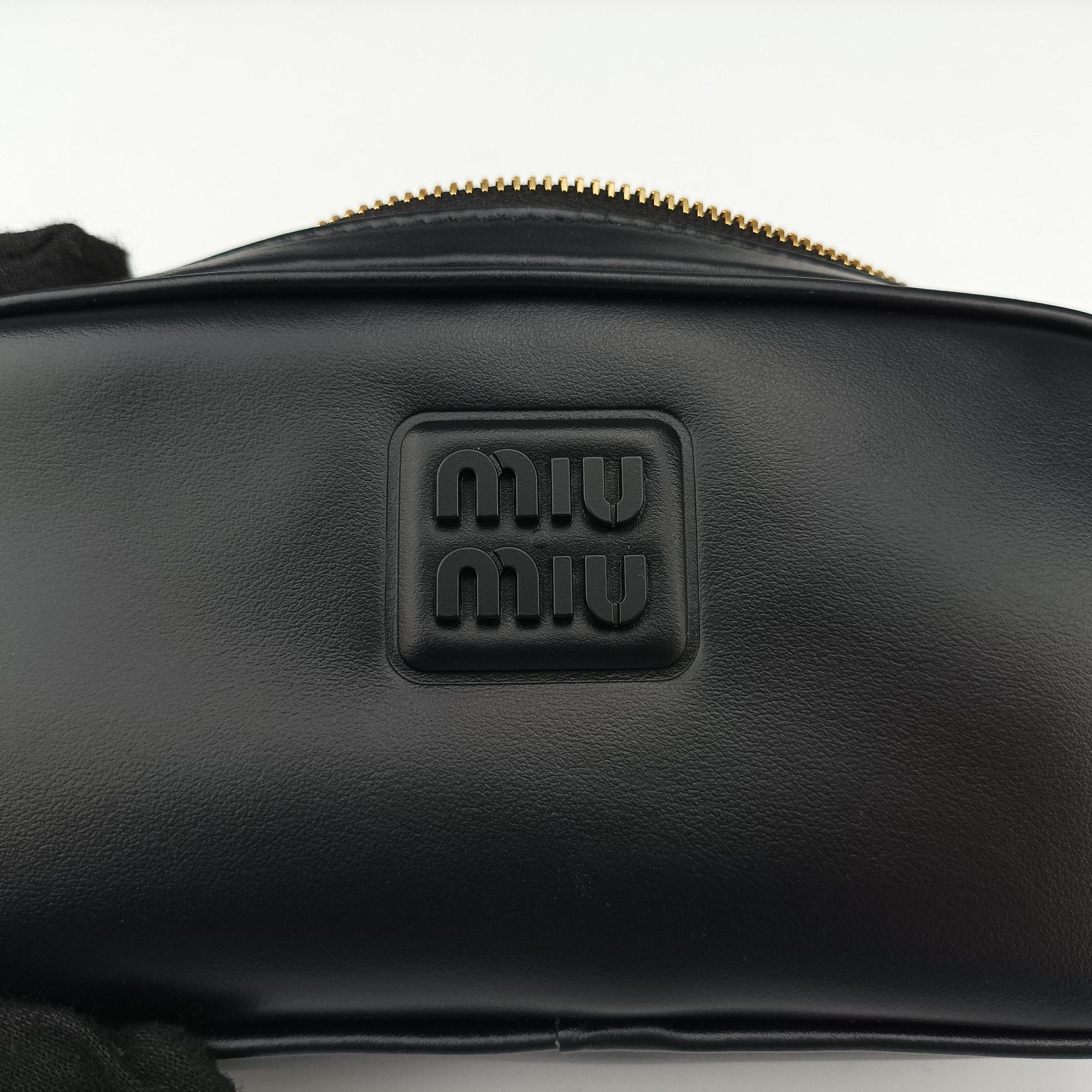 Vintage Miu Miu Logo belt Black leather  bum bag/waist bag | stylenewstar