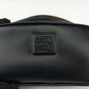 Vintage Miu Miu Logo belt Black leather  bum bag/waist bag | stylenewstar