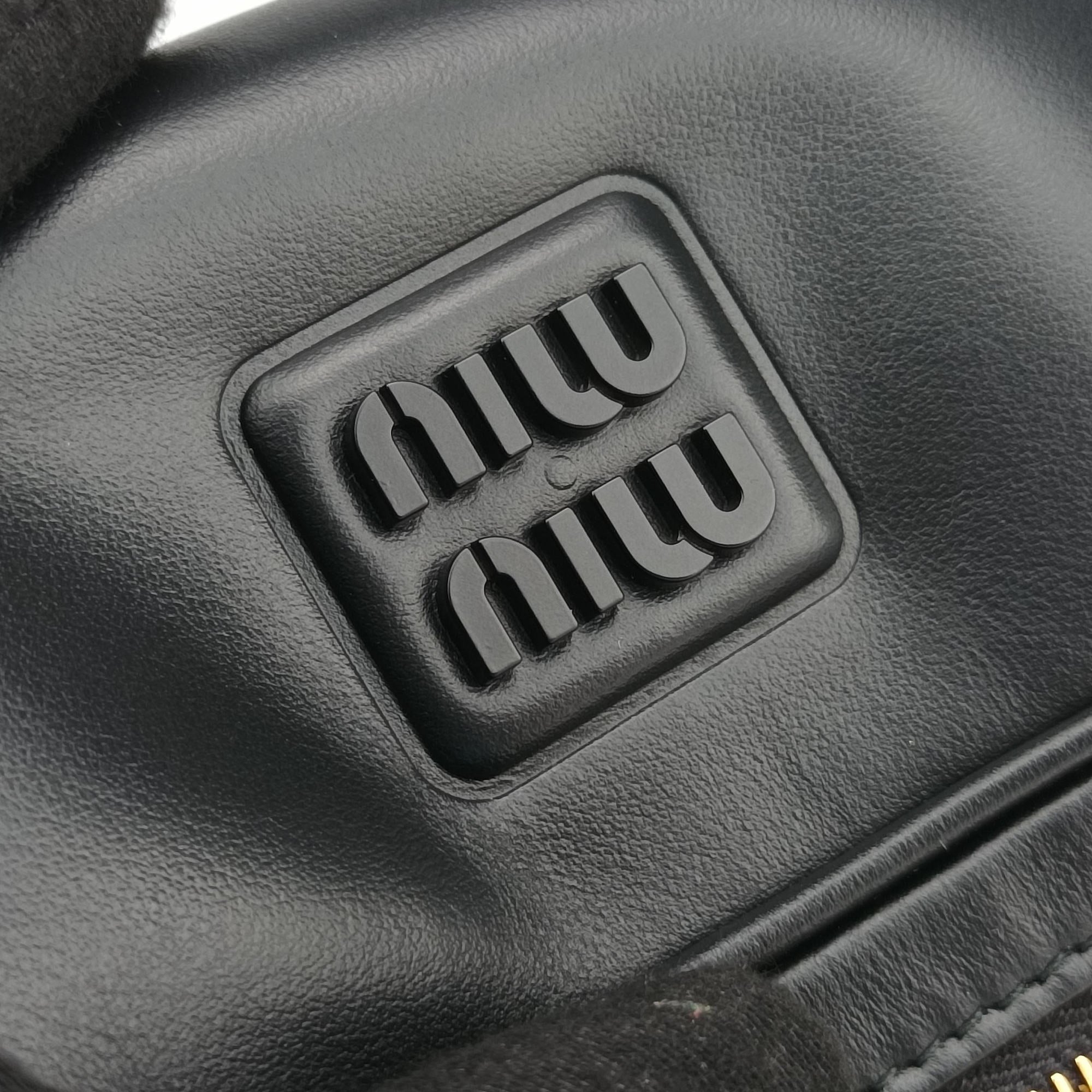 Vintage Miu Miu Logo belt Black leather  bum bag/waist bag | stylenewstar