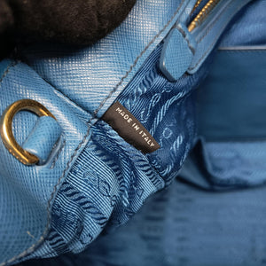 Pre-owned Prada Galleria Blue SAFFIANO Leather BN1786 handbag | stylenewstar