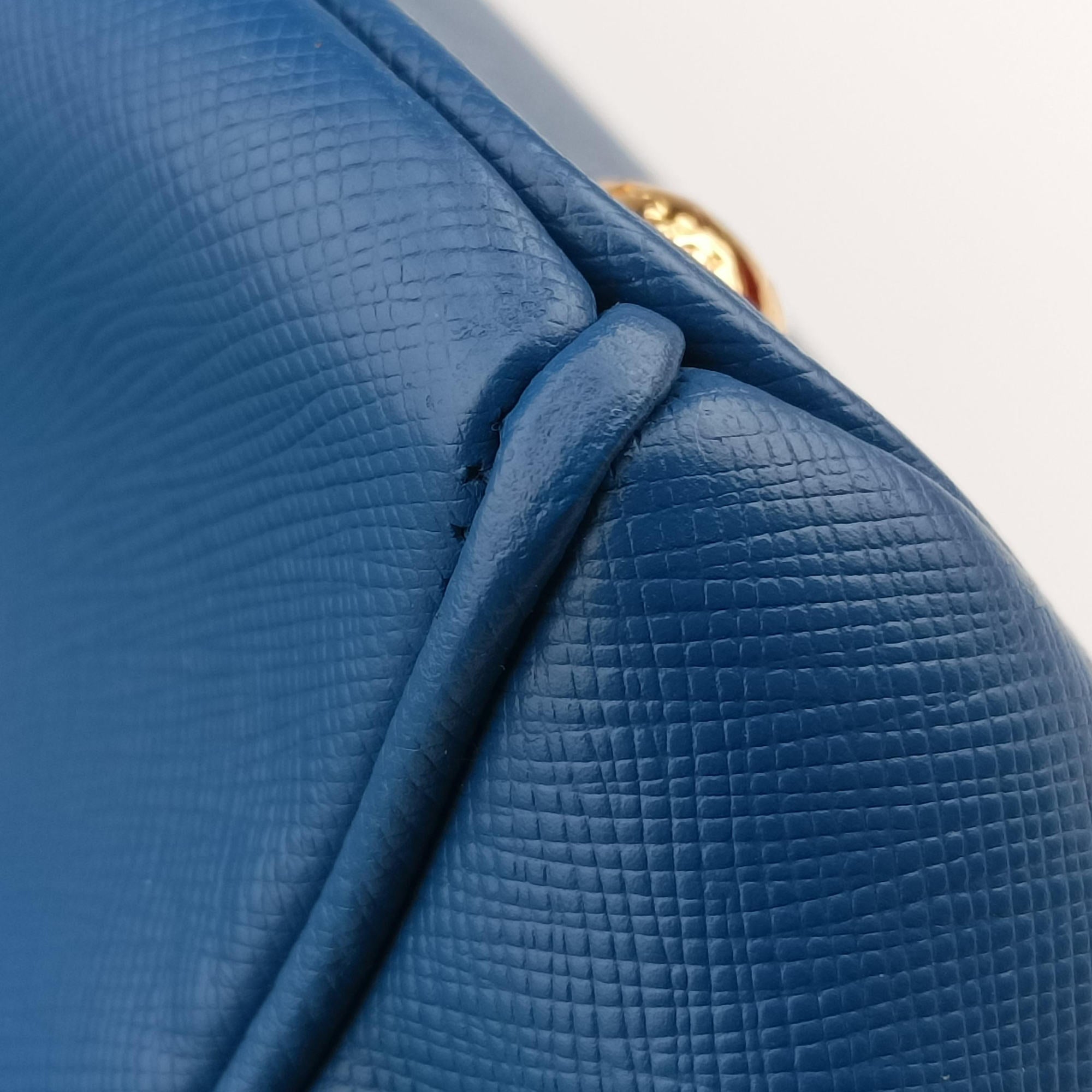 Pre-owned Prada Galleria Blue SAFFIANO Leather BN1786 handbag | stylenewstar