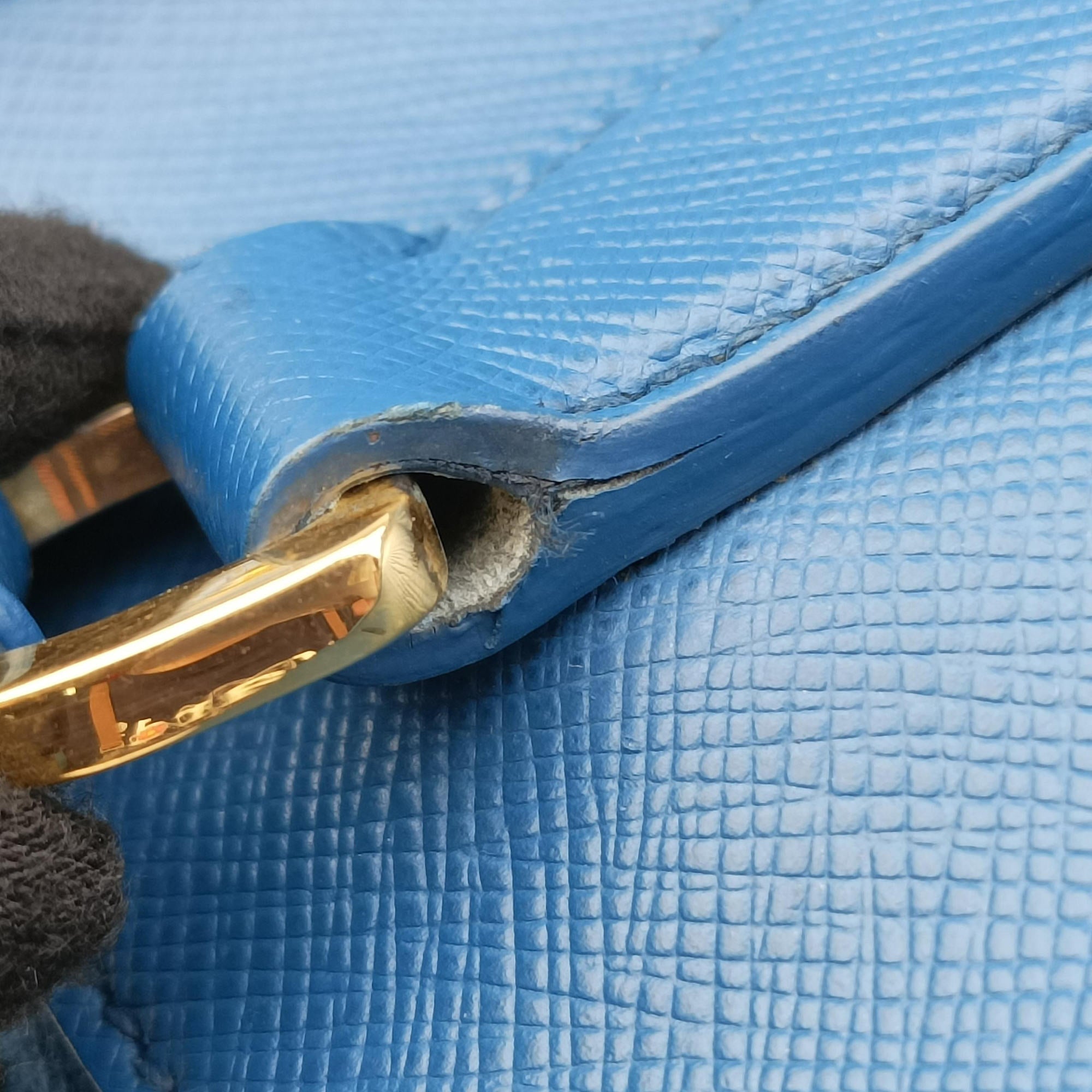 Pre-owned Prada Galleria Blue SAFFIANO Leather BN1786 handbag | stylenewstar