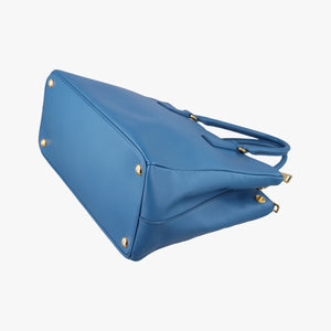 Pre-owned Prada Galleria Blue SAFFIANO Leather BN1786 handbag | stylenewstar