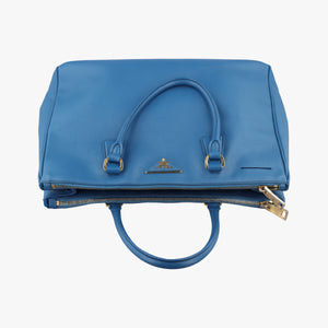 Pre-owned Prada Galleria Blue SAFFIANO Leather BN1786 handbag | stylenewstar