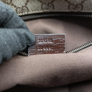 Pre-owned Gucci GG Supreme DiaperBag Brown PVC coated canvas 189748 shoulderbag | stylenewstar