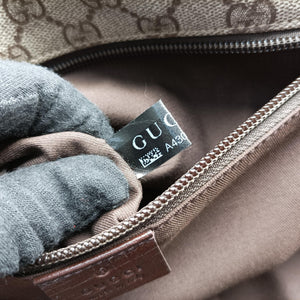 Pre-owned Gucci GG Supreme DiaperBag Brown PVC coated canvas 189748 shoulderbag | stylenewstar