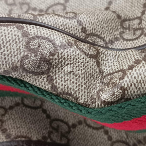 Pre-owned Gucci GG Supreme DiaperBag Brown PVC coated canvas 189748 shoulderbag | stylenewstar