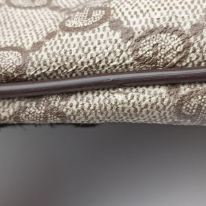 Pre-owned Gucci GG Supreme DiaperBag Brown PVC coated canvas 189748 shoulderbag | stylenewstar