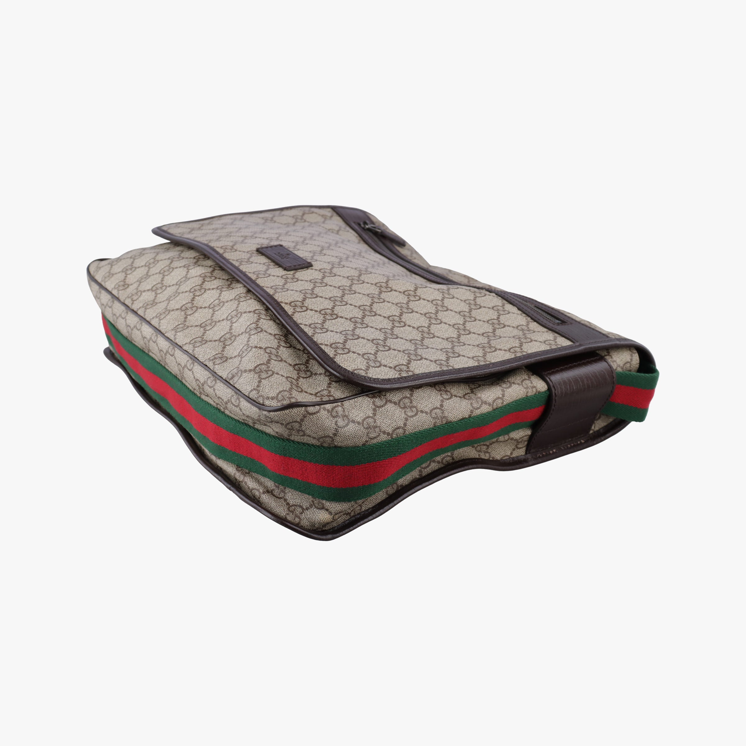 Pre-owned Gucci GG Supreme DiaperBag Brown PVC coated canvas 189748 shoulderbag | stylenewstar